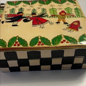 Hand-Painted Coasters and Wooden Box